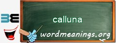 WordMeaning blackboard for calluna